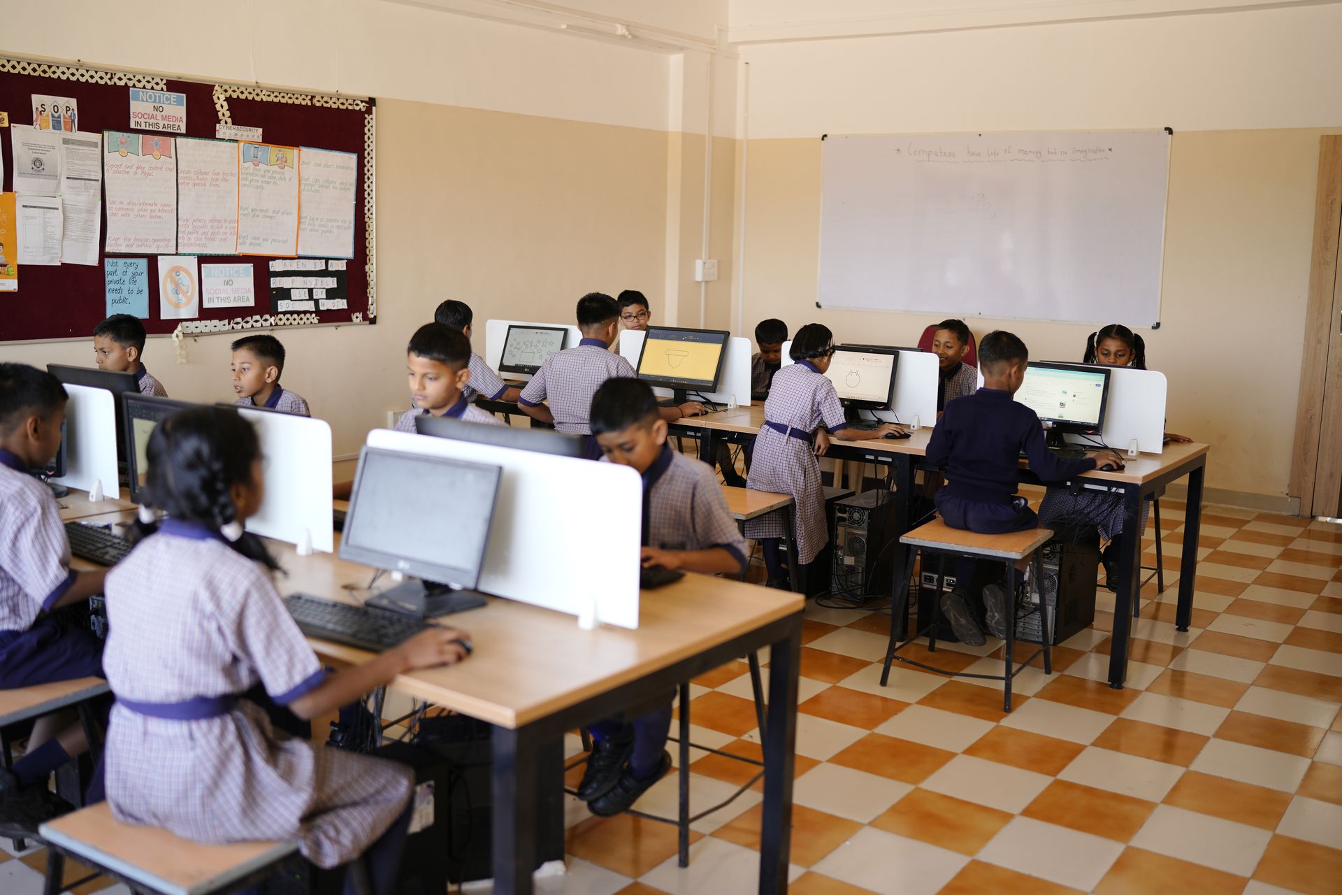 Computer lab classroom at Shivneri School